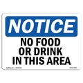 Signmission Safety Sign, OSHA Notice, 10" Height, Rigid Plastic, No Food Or Drink In This Area Sign, Landscape OS-NS-P-1014-L-14598